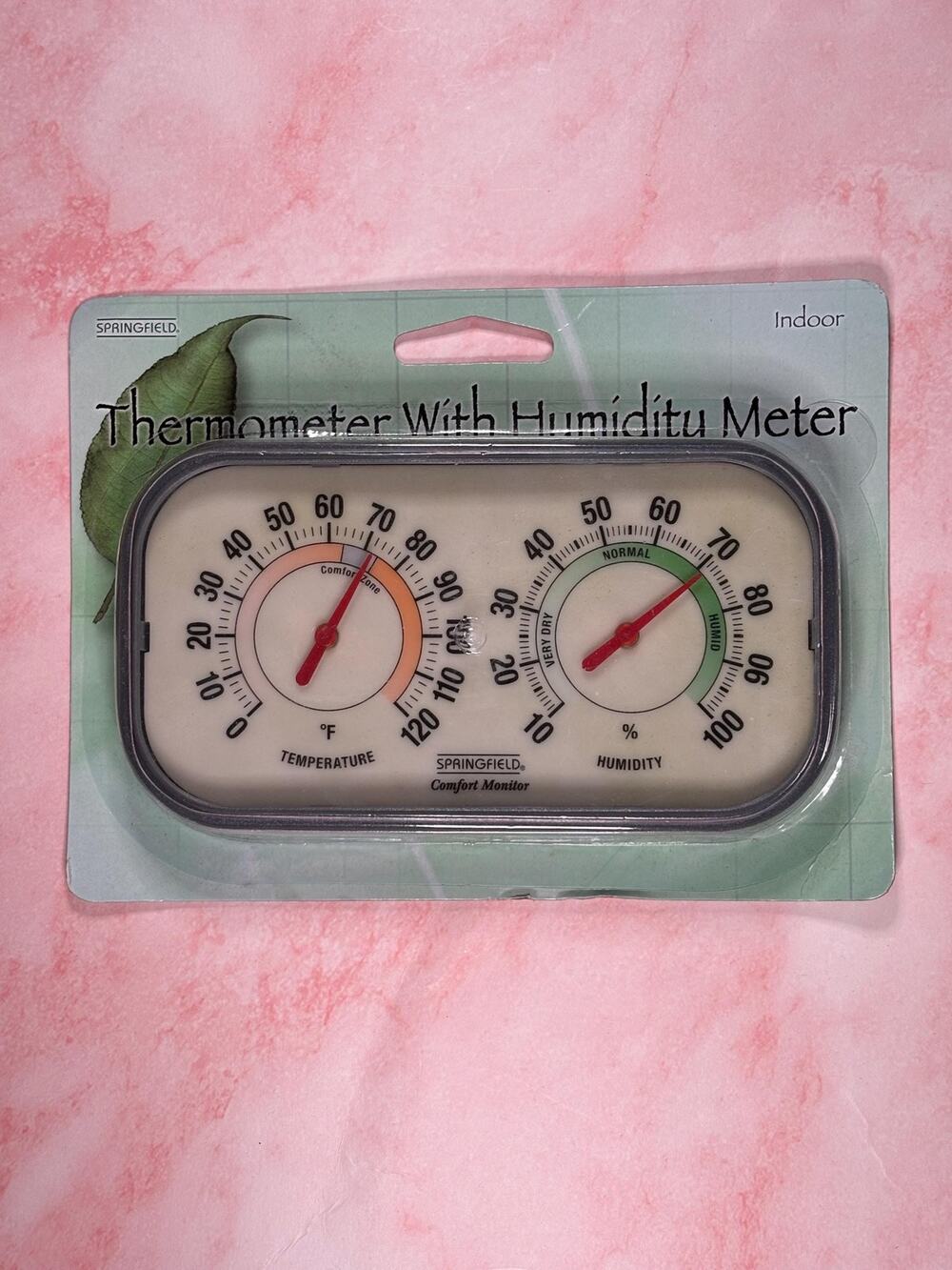 Springfield Color Track Humidity Meter Indoor Thermometer, Analog Weather Dual